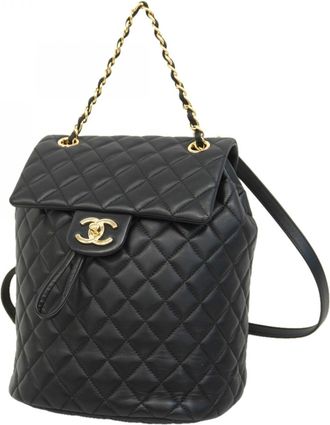 Chanel Black Leather Backpack (Pre-Owned)
