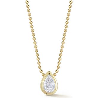 Glaze Jewelry Pear Cut Moissanite Pendant Necklace in Gold at Nordstrom Rack