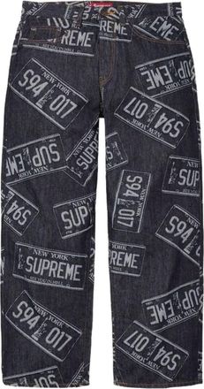 SUPREME SS26 License Plate Baggy Jean Rigid Indigo SUP-SS26-033