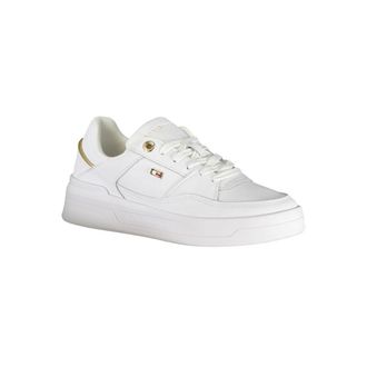 Tommy Hilfiger Polyurethane with Gold Details Sneaker - White