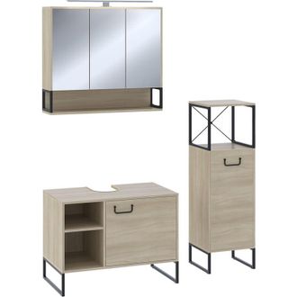 Vicco Conjunto De Muebles De Ba&ntilde;o Vionna, Roble, 3 Partes