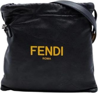 Fendi Pre-owned Vintage Crossbody Bag - Dames - Vintage Schoudertas - Zwart - ONE Size - Leer - Vintage