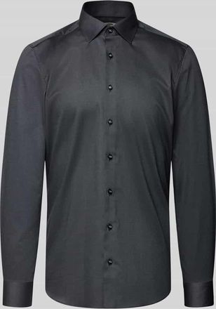 Olymp Level 5 Body Fit Businesshemd mit Kentkragen in Anthrazit, Größe 38