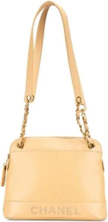 Chanel Pre-owned Shoulder Bags, female, Yellow, Size: ONE SIZE Pre-owned Leather chanel-bags