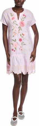 Johnny Was Relaxed Linen Flounce Dress Della In Light Lilac