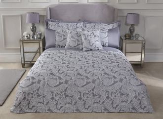 Emma Barclay Duchess - Embellished Jacquard Duvet Set in Silver - Super King - Emma Barclay | TJ Hughes