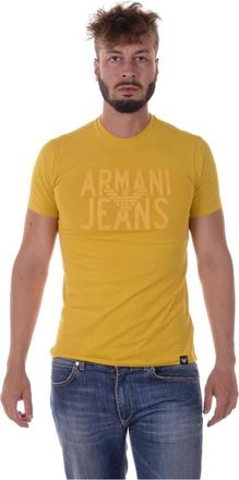 Armani Jeans Casual Sweatshirt - Heren - T-shirts - Geel - XL - Katoen - Tops