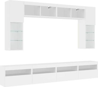 vidaXL Vidaxl - 8 Piece tv Wall Cabinet Set with led Lights White