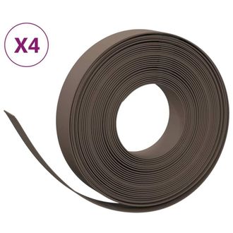 Berkfield Home Garden Edgings 4 pcs Brown 10 m 10 cm Polyethylene