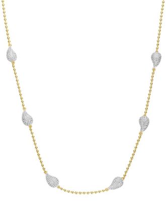 Rachel Glauber 14K Plated Cz Station Necklace
