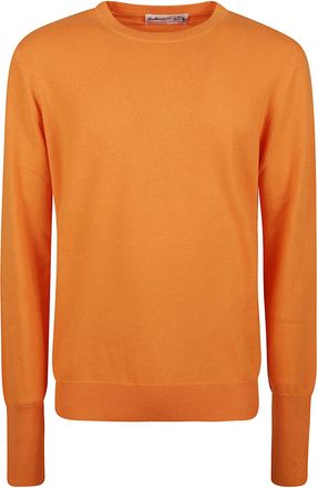 Ballantyne Plain Stitch Cashmere Ribbed Knit Sweater