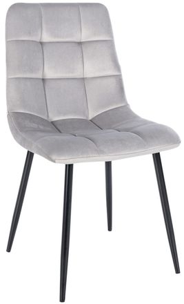 Clp Silla con patas de metal y asiento en Terciopelo Gris