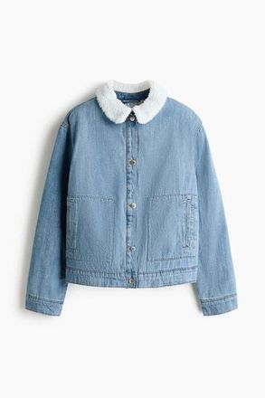 H&M Collared Denim Jacket in Denim Blue at Nordstrom, Size Xx-Large