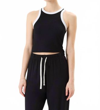 SPLITS59 Kiki Rib Crop Tank In Black/white