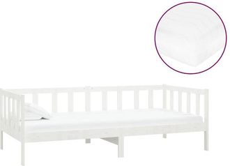 Les Tendances Les Tendances - Sof&aacute; Cama Con Colch&oacute;n Madera De Pino Maciza Blanco 90x200 Cm Vidaxl