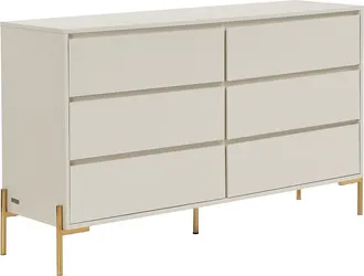 Vente-Unique C&oacute;moda 6 cajones - MDF y metal - Beige y dorado - KORASA de Pascal Morabito