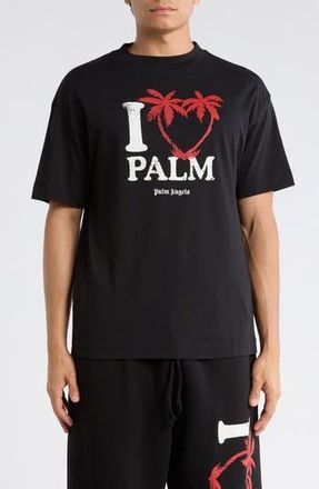 Palm Angels I Heart Palm Logo Graphic Cotton T-Shirt in White Black at Nordstrom Rack, Size Xx-Small