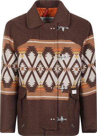 Fay 4 Ganci Jacquard Desertcode Archive Toggle Wool Jacket