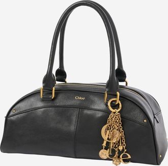 Chlo&eacute; Womens Leather Bowling Bag Black Handbags Hand