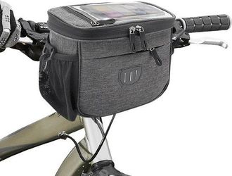 OEM Bolsa Desmontable Para Manillar De Bicicleta, Bolsa Para Bicicleta, Bolsa Para Cuadro De Bicicleta, Impermeable, Bolso De Hombro, Gris