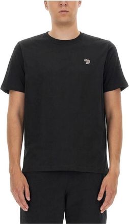Paul Smith Zebra Logo T-shirt met Crowling Design - Heren - T-shirts - Zwart - S - Katoen - Tops