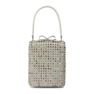 Self Portrait Clutches, female, Gray, ONE SIZE, Silver Crystal Bow Handbag