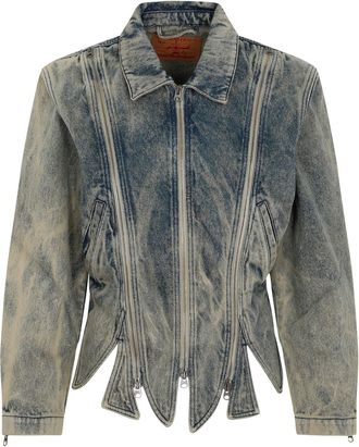 Y / Project Vintage Beige Tudor Zip Denim Jacket-Donna