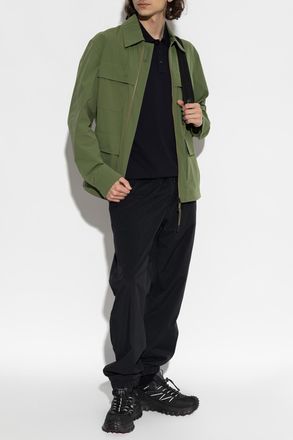 Moncler Polo With Logo Patch, Mens, Navy Blue