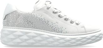 Jimmy Choo London Schoenen, Dames, Wit, 37 1/2 EU, Leer, Diamond Light Maxi Sneakers