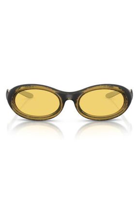 Diesel DL3011U 51mm Oval Sunglasses in Yellow Barreling Metallic at Nordstrom