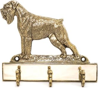 OEM Schnauzer, Schnauzer - Un Colgador De Llaves Con Un Perro, Un Soporte De Lat&oacute;n Para Accesorios Para Perros, Una Elegante Decoraci&oacute;n Para El Pasillo De