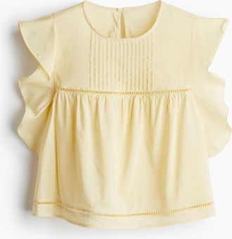 H&M Bluse mit Volantärmeln - Yellow