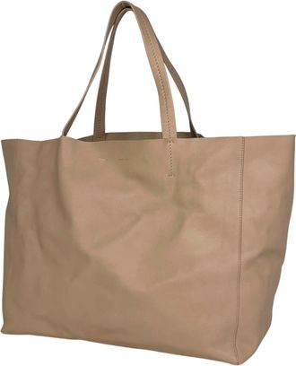 Celine Beige Leather Shoulder Bag Tote Bag (Pre-Owned)