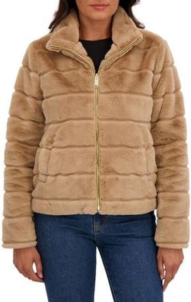 Sebby Faux Fur Short Jacket in Camel at Nordstrom Rack, Size X-Large