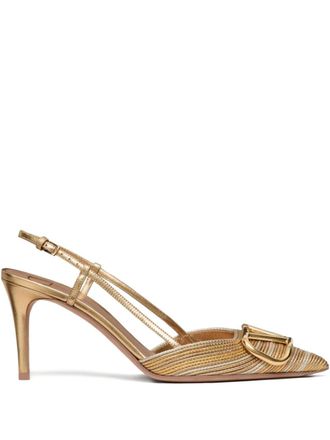 Valentino Garavani Vlogo Signature Leather Slingback Pumps