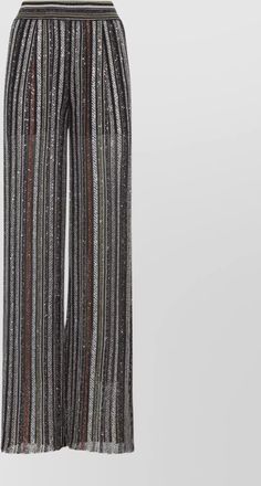 Missoni viscose blend striped wide leg pants