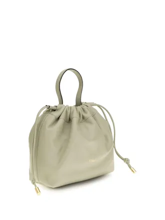Chlo&eacute; Womens Icons Leather Chain Shoulder Bag Jade Grey Lamb Ovis Aries