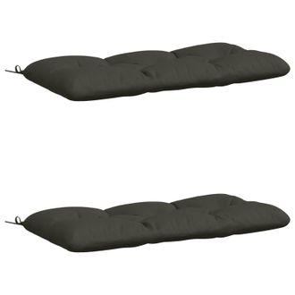 vidaXL Cuscini Per Panchina A 2 Pezzi Vianen 100% Poliestere Antracite Vidaxl