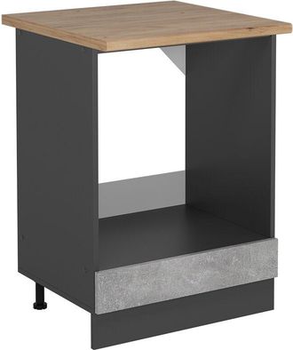 Vicco Armario Para Horno Empotrado R-line, Hormig&oacute;n, 60 Cm, Et Roble