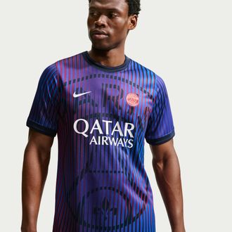 Nike Paris Saint-Germain Away Nike Mens Dri-FIT Soccer Pre-Match Top in Blue | IQ6913-420