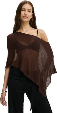 Cotton On Womens Sheer Knit Poncho in Dark Oak at Nordstrom, Size Small