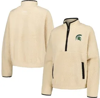 Boxercraft Womens Natural Michigan State Spartans Everest Half-Zip Sweatshirt at Nordstrom, Size X-Small