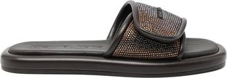 Michael Kors Suki embellished slide sandals - Brown