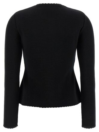 Moschino Merino Wool with Chain Detail Cardigan - Black
