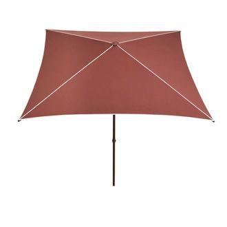 HAY Terrazza Sonnenschirm, quadratisch, 240 x 240 cm, off-white / burgundy