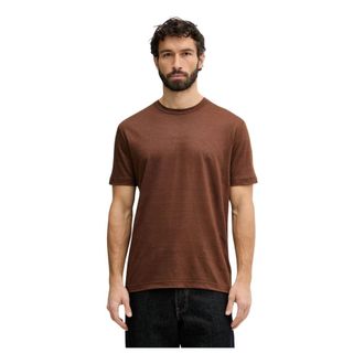 GANT Linnen T-shirt - Heren - T-shirts - Bruin - L - Linnen - Tops