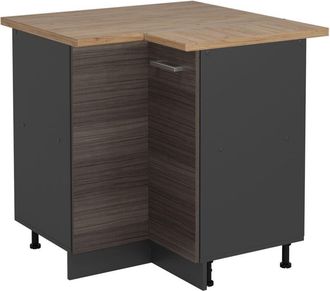 Vicco Armario De Esquina R-line, Gris Noble, 75.6 Cm, Et Roble