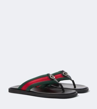 Gucci GG Web Stripe slides