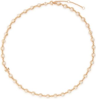 Tory Burch Moondance Faux Pearl-embellished 18kt Gold-plated Necklace - One Size