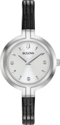 Bulova Rhapsody Diamond Leather Ladies Watch